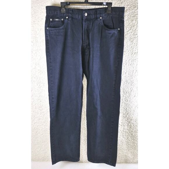 Hugo Boss Alabama Men’s Jeans 38x32 Black Denim 100% Cotton Vtg Made in Italy - Picture 3 of 14